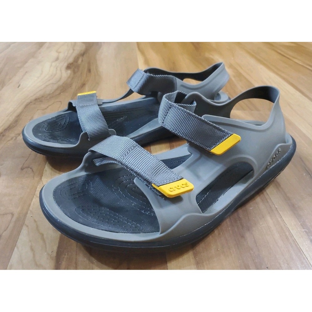 Crocs Swiftwater Expedition Sandals Mens 11 Gray Black Outdoor Water Shoes